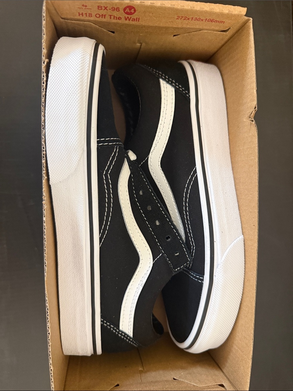 Vans Black and White Old Skool Low-Top Sneakers